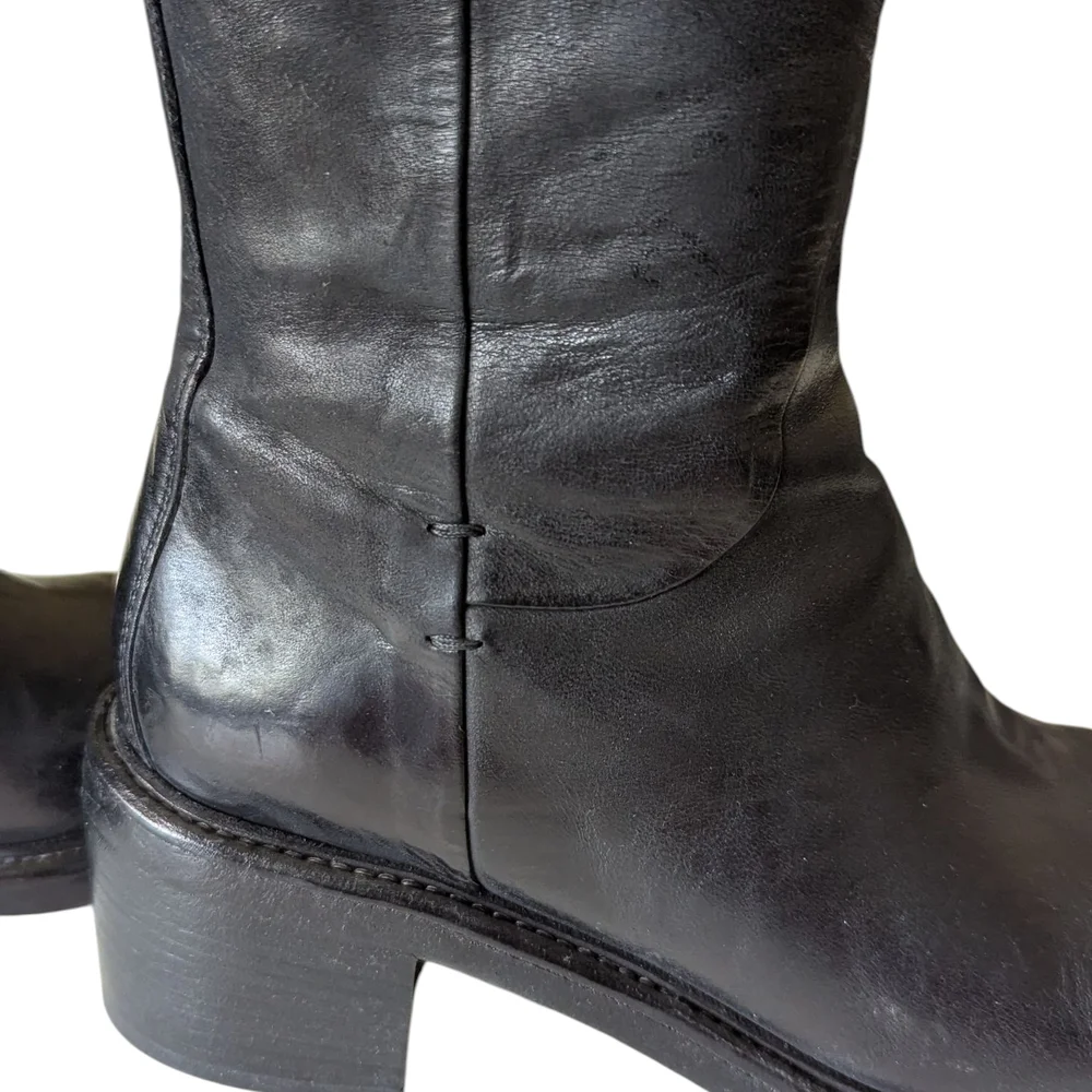 Lemargo Italian Leather Black Knee High Boots - Picture 4 of 15